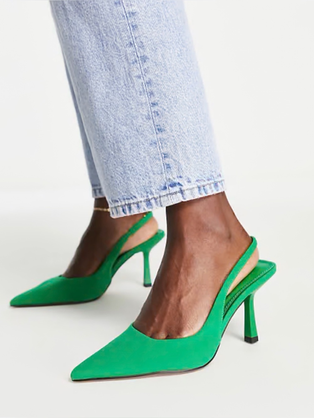 ASOS DESIGN Wide Fit Simba slingback stilettos in green